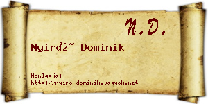 Nyirő Dominik névjegykártya